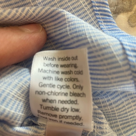 Lauren Conrad Blouse blue white Stripe Peasant Bow Sleeve XXL Button plus size - Picture 9 of 9